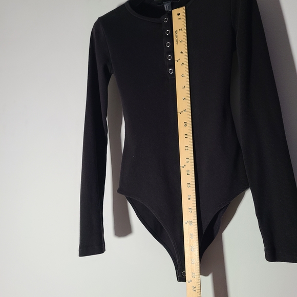 Forever 21 Black Button-Up Bodysuit - Picture 5 of 6